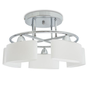 Lustră Cu Abajururi Din Sticlă Elipsoide, 5 Becuri E14, 200 W