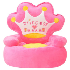 Scaun Din Pluș Pentru Copii, Princess, Roz