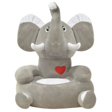 Scaun Din Pluș Pentru Copii Cu Model Elefant, Gri