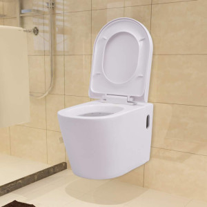 Vas Toaletă Suspendat Cu Rezervor Încastrat, Ceramică, Alb