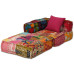 Canapea Puf Modulară Cu 2 Locuri, Petice, Material Textil