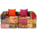 Canapea Puf Modulară Cu 2 Locuri, Petice, Material Textil