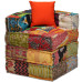 Canapea Puf Modulară Cu 2 Locuri, Petice, Material Textil