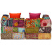Canapea Puf Modulară Cu 2 Locuri, Petice, Material Textil