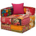 Canapea Puf Modulară Cu 2 Locuri, Petice, Material Textil