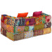 Canapea Puf Modulară Cu 2 Locuri, Petice, Material Textil