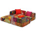 Canapea Puf Modulară Cu 3 Locuri, Petice, Material Textil