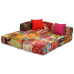 Canapea Puf Modulară Cu 3 Locuri, Petice, Material Textil