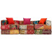 Canapea Puf Modulară Cu 3 Locuri, Petice, Material Textil