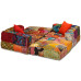 Canapea Puf Modulară Cu 3 Locuri, Petice, Material Textil