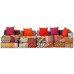 Canapea Puf Modulară Cu 4 Locuri, Petice, Material Textil