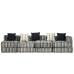 Canapea Puf Modulară Cu 4 Locuri, Gri Cu Dungi, Material Textil
