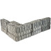 Canapea Puf Modulară Cu 4 Locuri, Gri Cu Dungi, Material Textil
