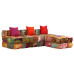 Canapea Puf Modulară Cu 3 Locuri, Petice, Material Textil