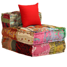 Canapea Puf Modulară Cu 3 Locuri, Petice, Material Textil