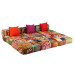 Canapea Puf Modulară Cu 3 Locuri, Petice, Material Textil