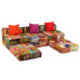 Canapea Puf Modulară Cu 3 Locuri, Petice, Material Textil