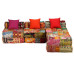 Canapea Puf Modulară Cu 3 Locuri, Petice, Material Textil
