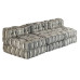 Canapea Puf Modulară Cu 3 Locuri, Gri Cu Dungi, Material Textil