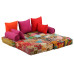 Canapea Puf Modulară Cu 2 Locuri, Petice, Material Textil
