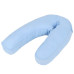Pernă De Sarcină În Formă De J, Albastru, 54X(36-43) Cm