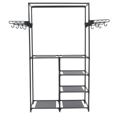 Cuier Haine, Negru, 87 X 44 X 158 Cm, Oțel Și Material Nețesut