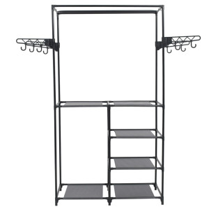 Cuier Haine, Negru, 87 X 44 X 158 Cm, Oțel Și Material Nețesut
