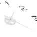 Ceas De Perete 3D, Argintiu, 100 Cm, Xxl, Design Modern