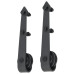 Set Piese Pentru Ușă Glisantă, Negru, 183 Cm, Oțel