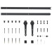Set Piese Pentru Ușă Glisantă, Negru, 183 Cm, Oțel