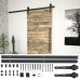 Set Piese Pentru Ușă Glisantă, Negru, 183 Cm, Oțel