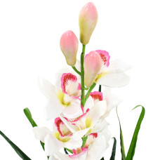 Plantă Artificială Orhidee Cymbidium Cu Ghiveci 100 Cm Verde