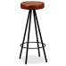 Mobilier Bar 3 Piese Lemn Masiv Reciclat, Piele Naturală, Pânză