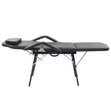 Scaun Tratament Facial, Înlocuitor Piele, 185X78X76 Cm, Negru
