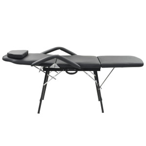 Scaun Tratament Facial, Înlocuitor Piele, 185X78X76 Cm, Negru