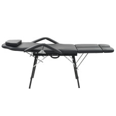 Scaun Tratament Facial, Piele Artificială, 185X78X76 Cm, Negru