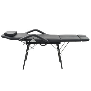 Scaun Tratament Facial, Piele Artificială, 185X78X76 Cm, Negru