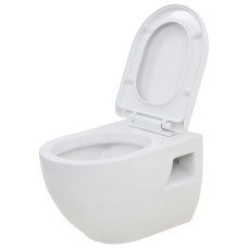Toaletă Cu Montare Pe Perete, Ceramică, Alb