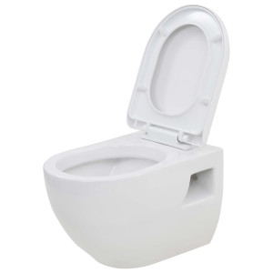 Toaletă Cu Montare Pe Perete, Ceramică, Alb