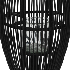 Suport Felinar Lumânări Suspendat, Negru, 95 Cm, Bambus