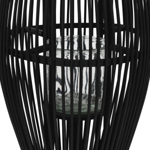 Suport Felinar Lumânări Suspendat, Negru, 95 Cm, Bambus