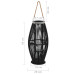 Suport De Lumânări Suspendat Tip Felinar, Negru, 60 Cm, Bambus