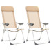 Scaune De Camping Pliante, 2 Buc., Crem, Aluminiu