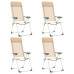 Scaune De Camping Pliante, 4 Buc., Crem, Aluminiu