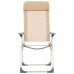 Scaune De Camping Pliante, 4 Buc., Crem, Aluminiu