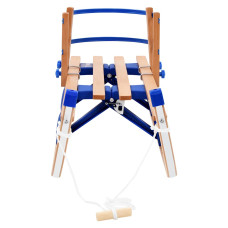 Sanie Pliabilă Pentru Zăpadă Cu Spătar, Lemn, 119 Cm