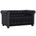 Canapea Chesterfield 2 Locuri, Catifea, 146X75X72 Cm, Negru