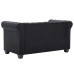 Canapea Chesterfield 2 Locuri, Catifea, 146X75X72 Cm, Negru