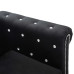 Canapea Chesterfield 2 Locuri, Catifea, 146X75X72 Cm, Negru