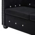 Canapea Chesterfield 2 Locuri, Catifea, 146X75X72 Cm, Negru